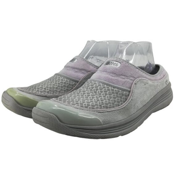 BZees Serenity Slip On Gray Comfort Shoes Size 10 Mule Clog Faux Fur Tennis - Picture 1 of 10